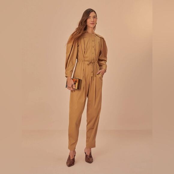Farm Rio Brown Raglan Sleeve Jumpsuit XL - Picture 9 of 9